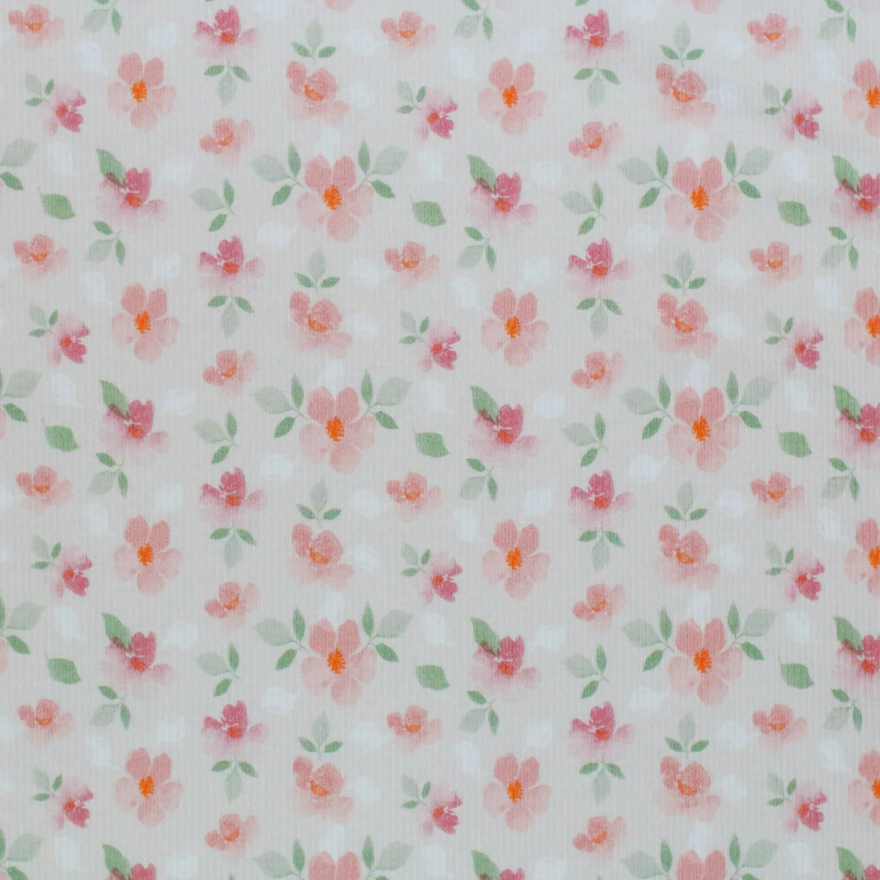 Rib Jersey Stof Aquarel Bloemen – Zacht & Romantisch