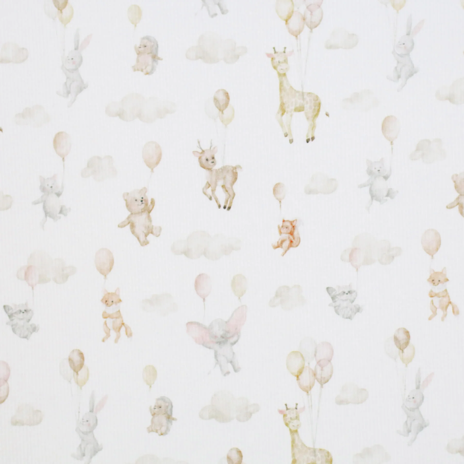 Rib Jersey Stof Dieren in de Lucht – Zacht & Dromerig