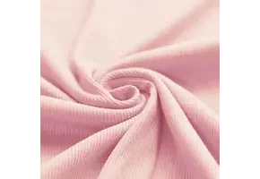 Rib Jersey Stof Pastel Roze