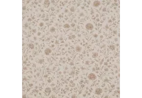 Rib Jersey Stof – Beige Vintage Bloem