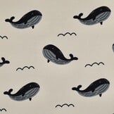 Jogging Stof Walvissen – Ecru – Zacht & Perfect voor Kids