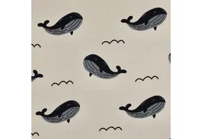 Jogging Stof Walvissen – Ecru