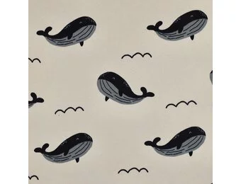 Jogging Stof Walvissen – Ecru