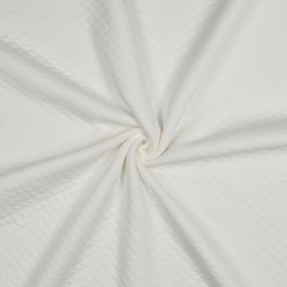 Quilt Jersey Stof Ecru – Zacht, Warm & Comfortabel