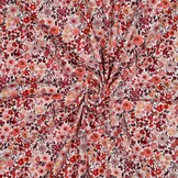 Rib Jersey Bloemen Perzik – Zacht, Stretchy & Super Cute