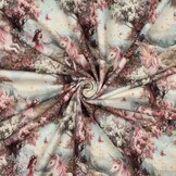 Sweat Stof Digitale Print Sprookjes Saliegroen – Dromerig & Zacht