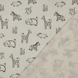 Hydrofiel Stof Safari Dieren Naturel – Zacht, Ademend & Oeko-Tex