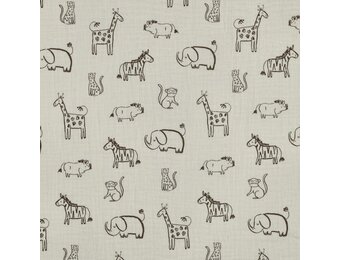 Hydrofiel Katoen Stof Safari Dieren - Naturel