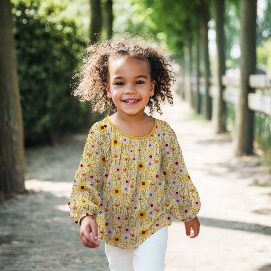 Hydrofiel Stof Bloemen Geel – Zacht, Ademend & Oeko-Tex