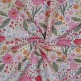 Hydrofiel Stof Bloemen Roze – Zacht, Ademend & Oeko-Tex