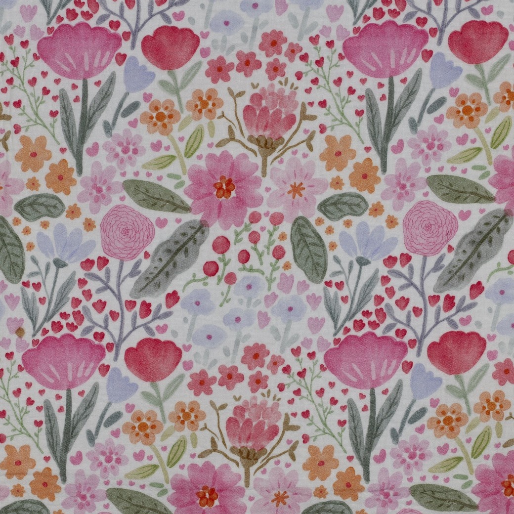 Hydrofiel Stof Bloemen Roze – Zacht, Ademend & Oeko-Tex