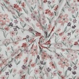 Hydrofiel Stof Bloemen Oud Roze – Zacht, Ademend & Oeko-Tex