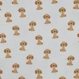 Hydrofiel Stof Schattige Hondjes Wit – Zacht, Ademend & Oeko-Tex