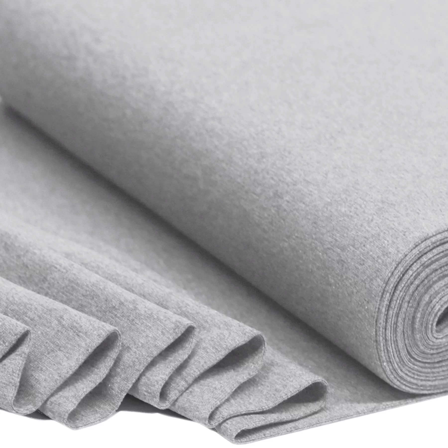 Boordstof Gemeleerd Licht Grijs – Zacht, Rekbaar & Duurzaam