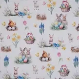 Paasstof Wit – Vrolijke Paastuin Half Panama