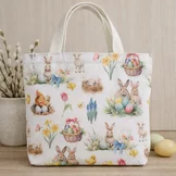 Paasstof Wit – Vrolijke Paastuin Half Panama