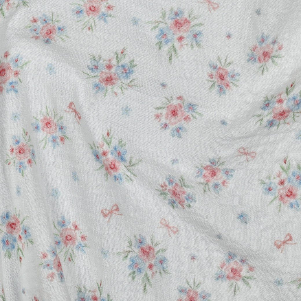 Hydrofiel Stof Vintage Bloementuin – Zacht, Lief & Zomers