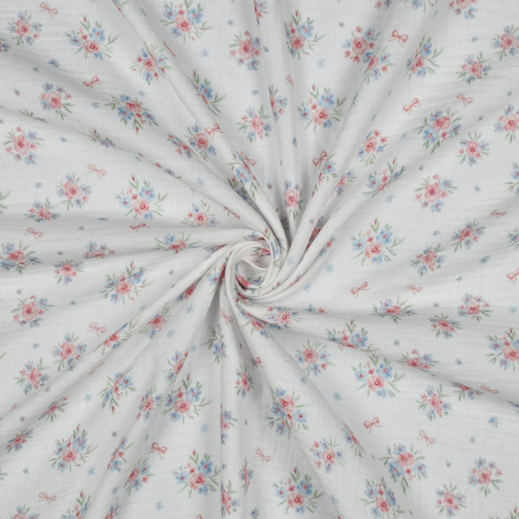 Hydrofiel Stof Vintage Bloementuin – Zacht, Lief & Zomers