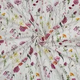 Katoen Voile Bloemen Wit – Luchtig, Zacht & Zomerse Print