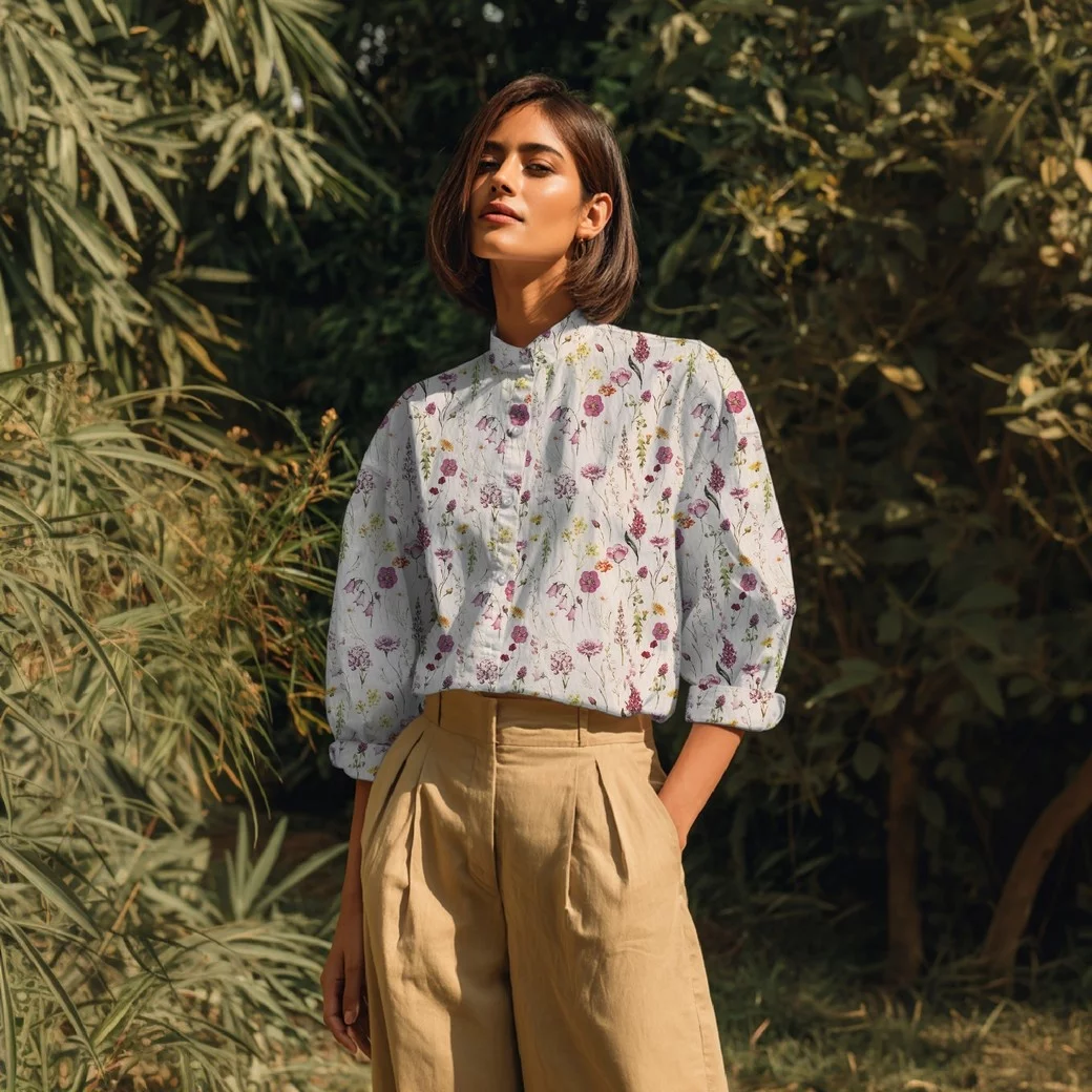 Katoen Voile Bloemen Wit – Luchtig, Zacht & Zomerse Print