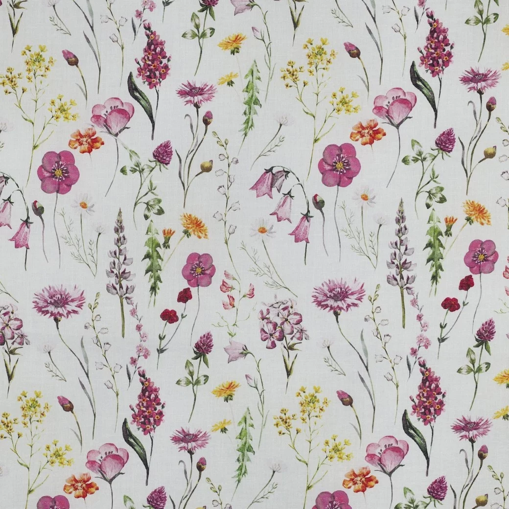 Katoen Voile Bloemen Wit – Luchtig, Zacht & Zomerse Print