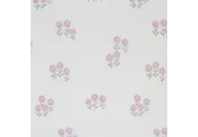 Rib Jersey Stof - Pastel Lila Zonnebloemen