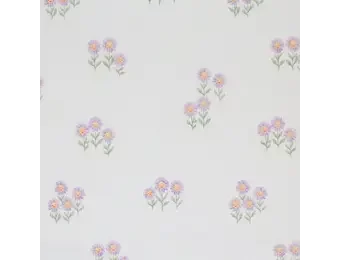 Rib Jersey Stof - Pastel Lila Zonnebloemen