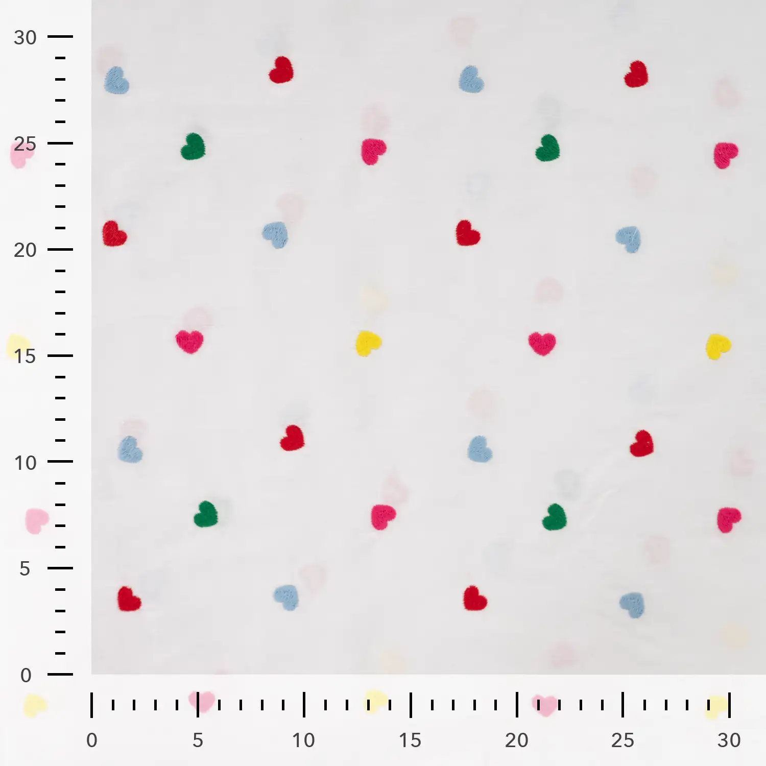 Katoen Voile Multicolor Hartjes – Licht, Luchtig & Romantisch