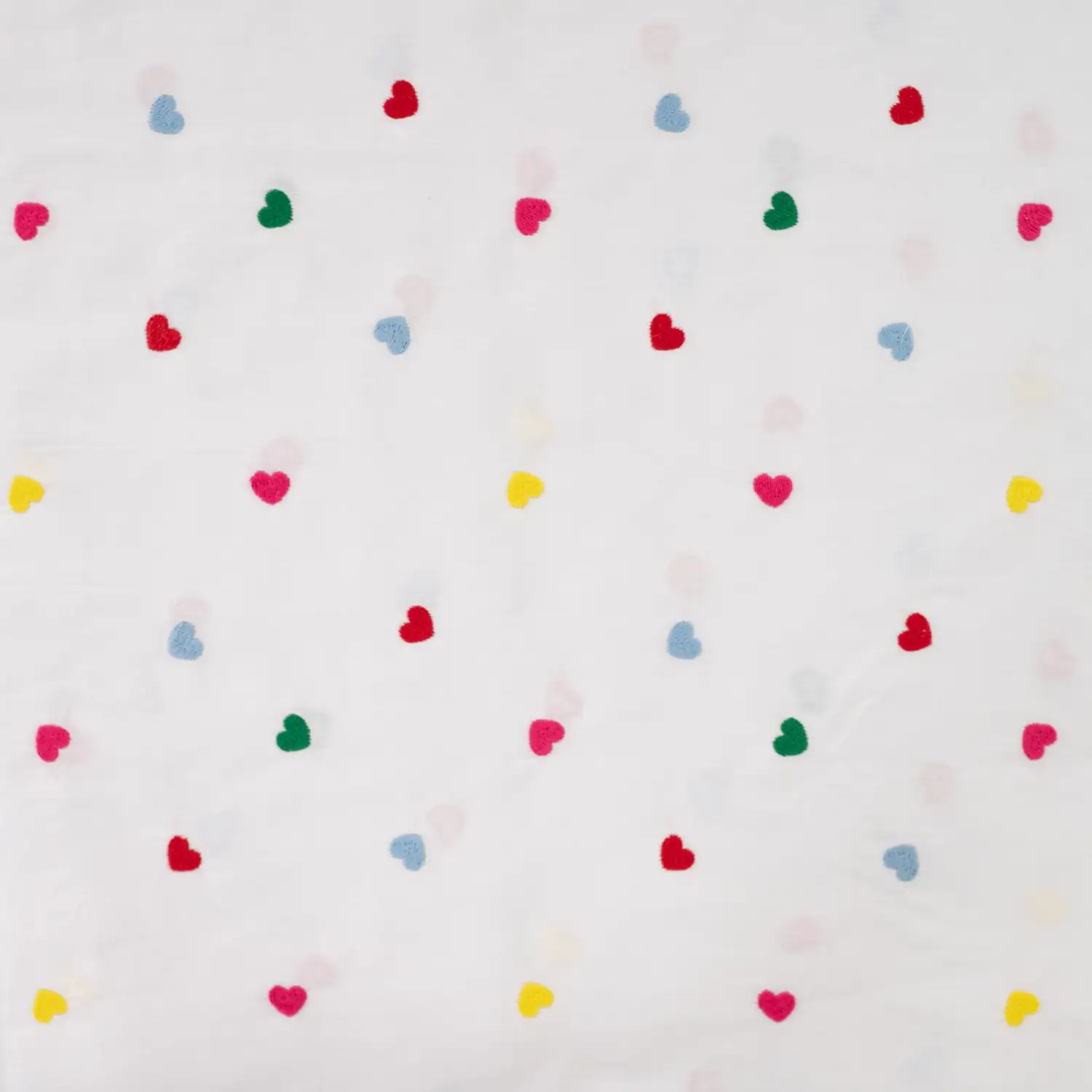 Katoen Voile Multicolor Hartjes – Licht, Luchtig & Romantisch