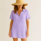 Fijne Linnen Stof Pastel Lila – Stone Washed, Natuurlijk & Ademend