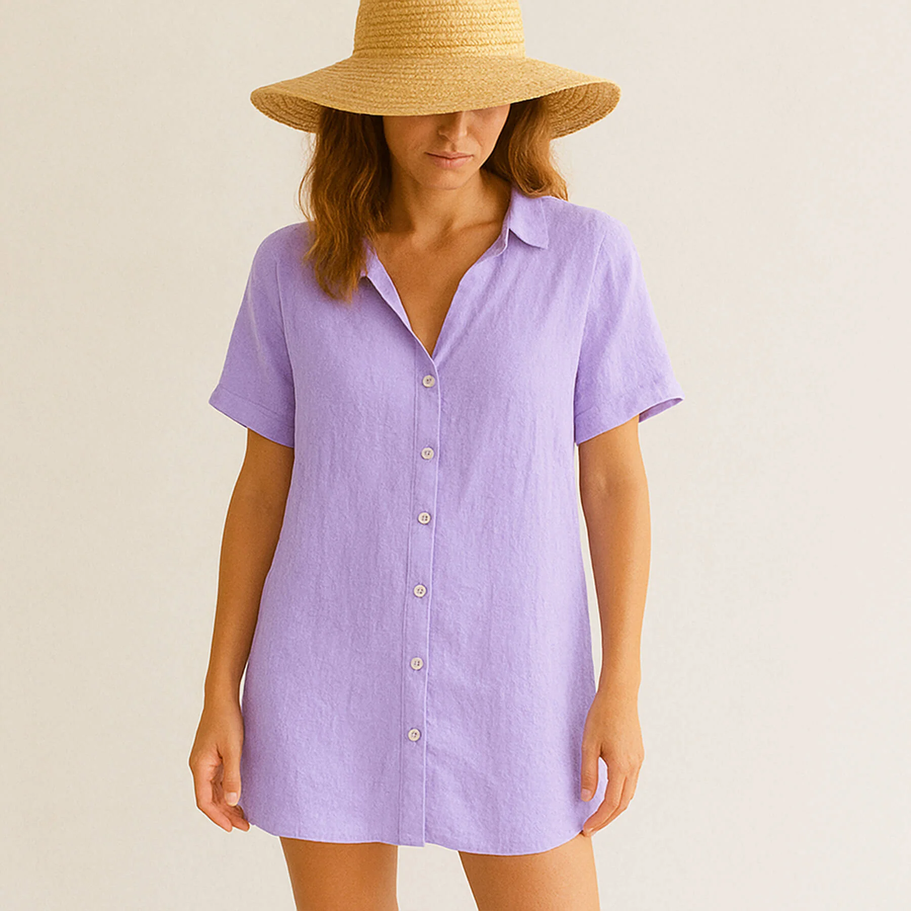 Fijne Linnen Stof Pastel Lila – Stone Washed, Natuurlijk & Ademend