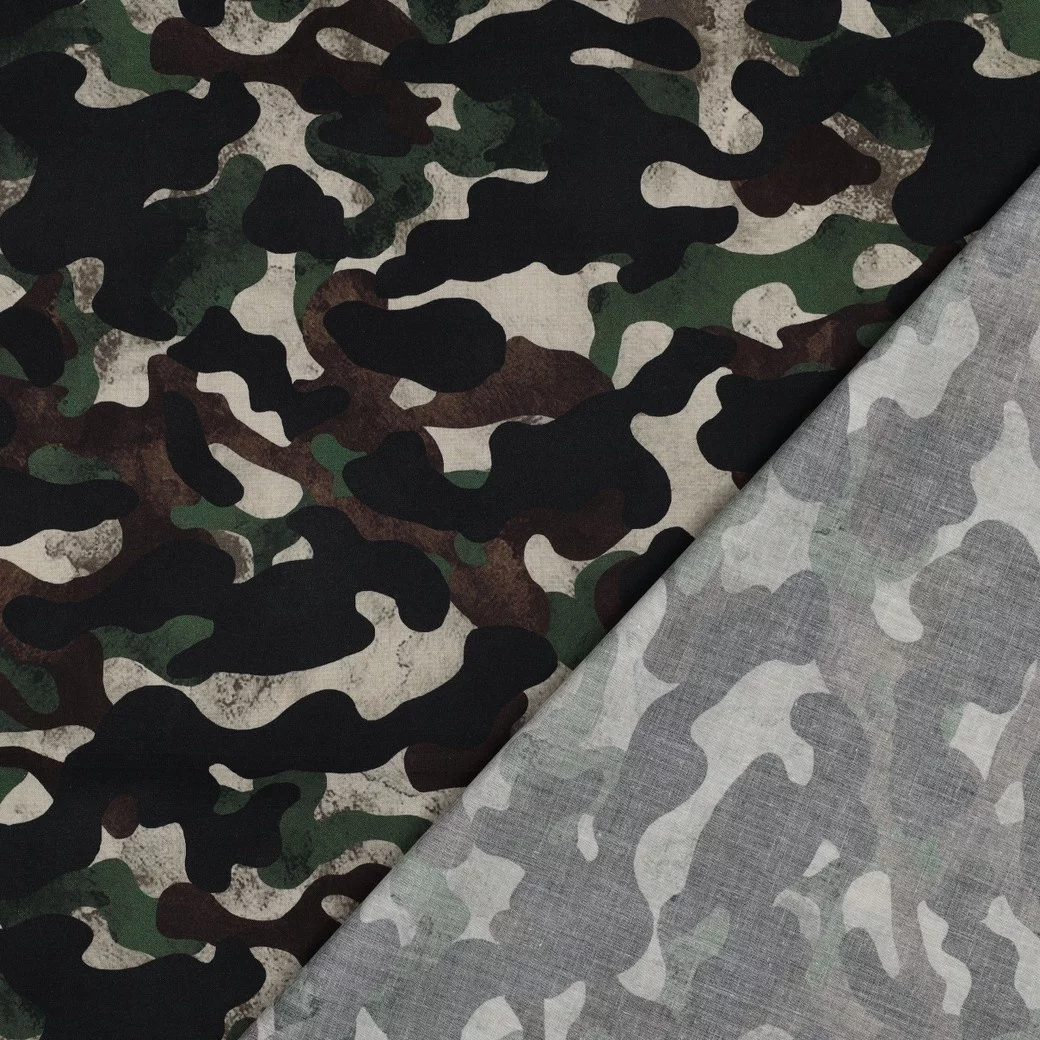 Katoen Poplin Camouflage Groen – Stoer & Veelzijdig