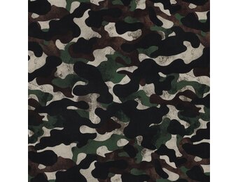 Katoen Poplin Stof – Camouflage – Groen