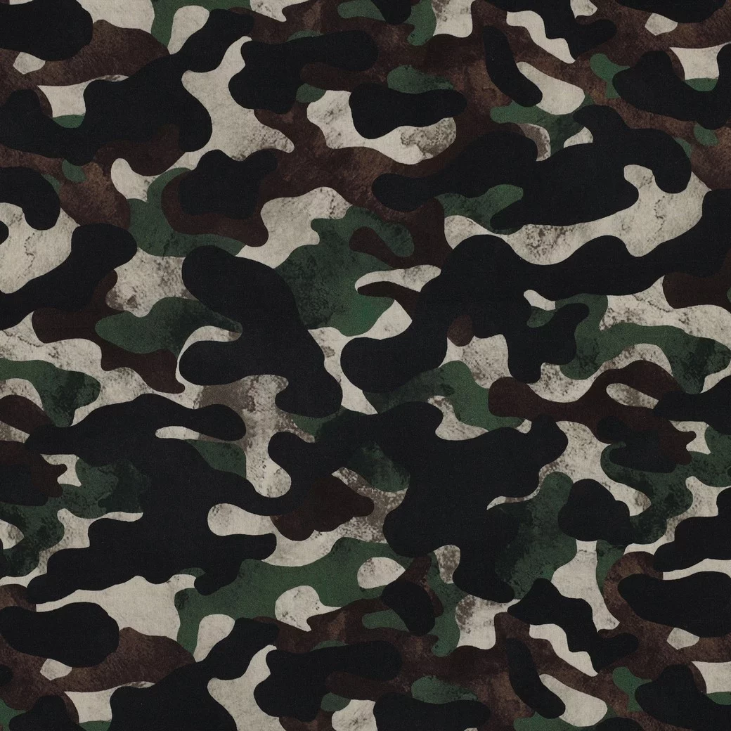 Katoen Poplin Camouflage Groen – Stoer & Veelzijdig