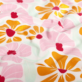 Jersey Katoen Bloemen Ecru – Zacht & Vrolijk voor Kids