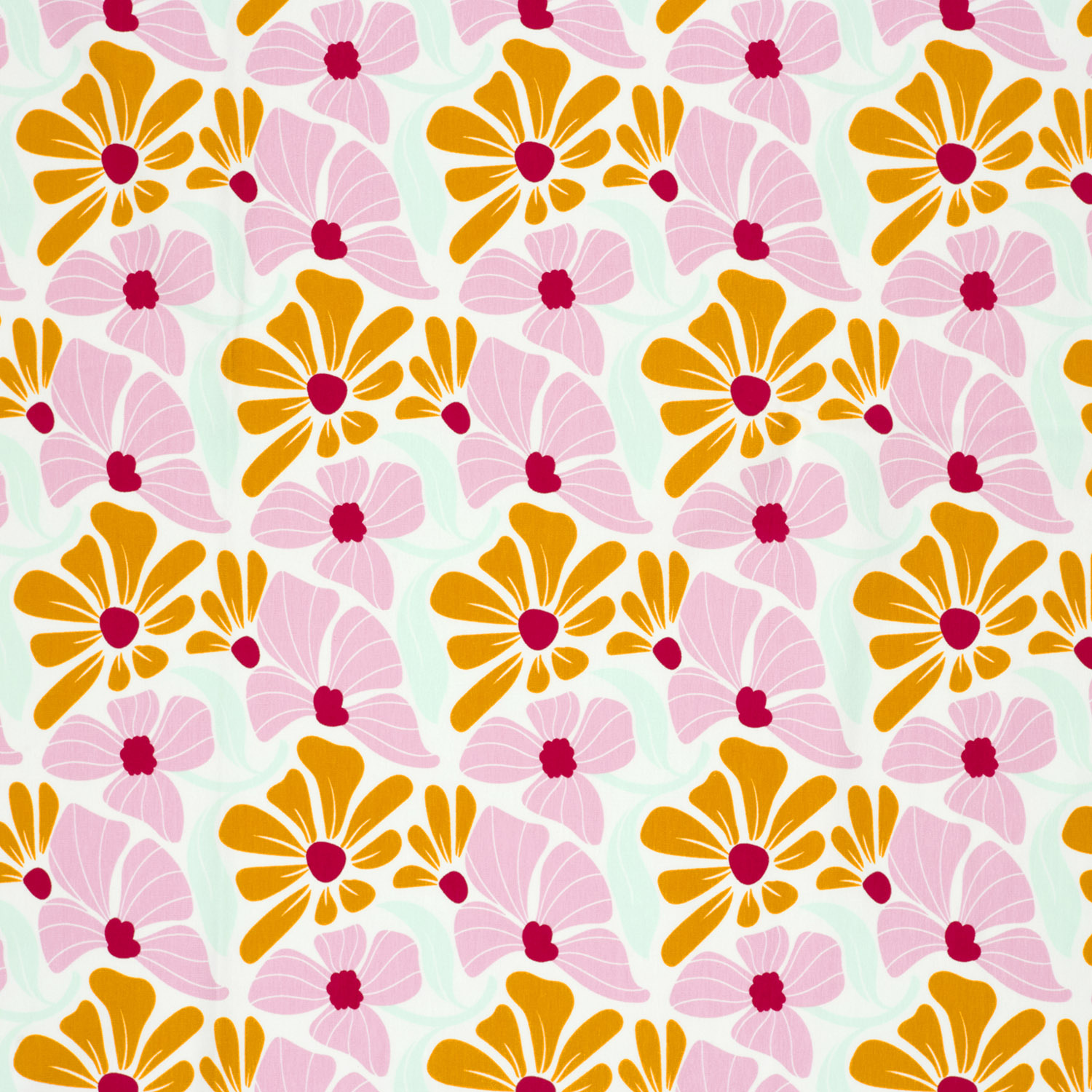 Jersey Katoen Bloemen Ecru – Zacht & Vrolijk voor Kids