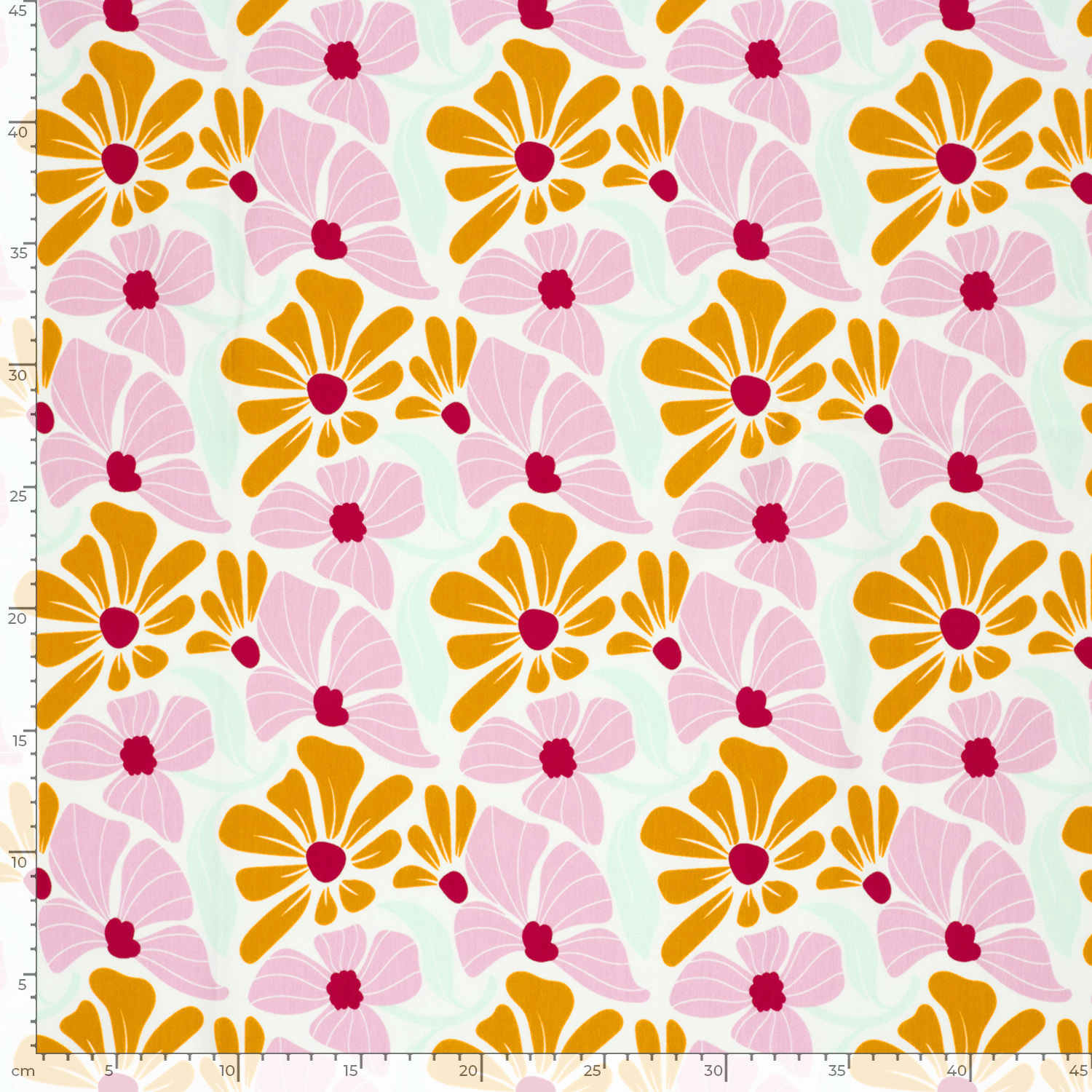 Jersey Katoen Bloemen Ecru – Zacht & Vrolijk voor Kids