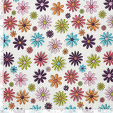 Jersey Katoen Bloemen Dots Ecru – Zacht & Vrolijk voor Kids