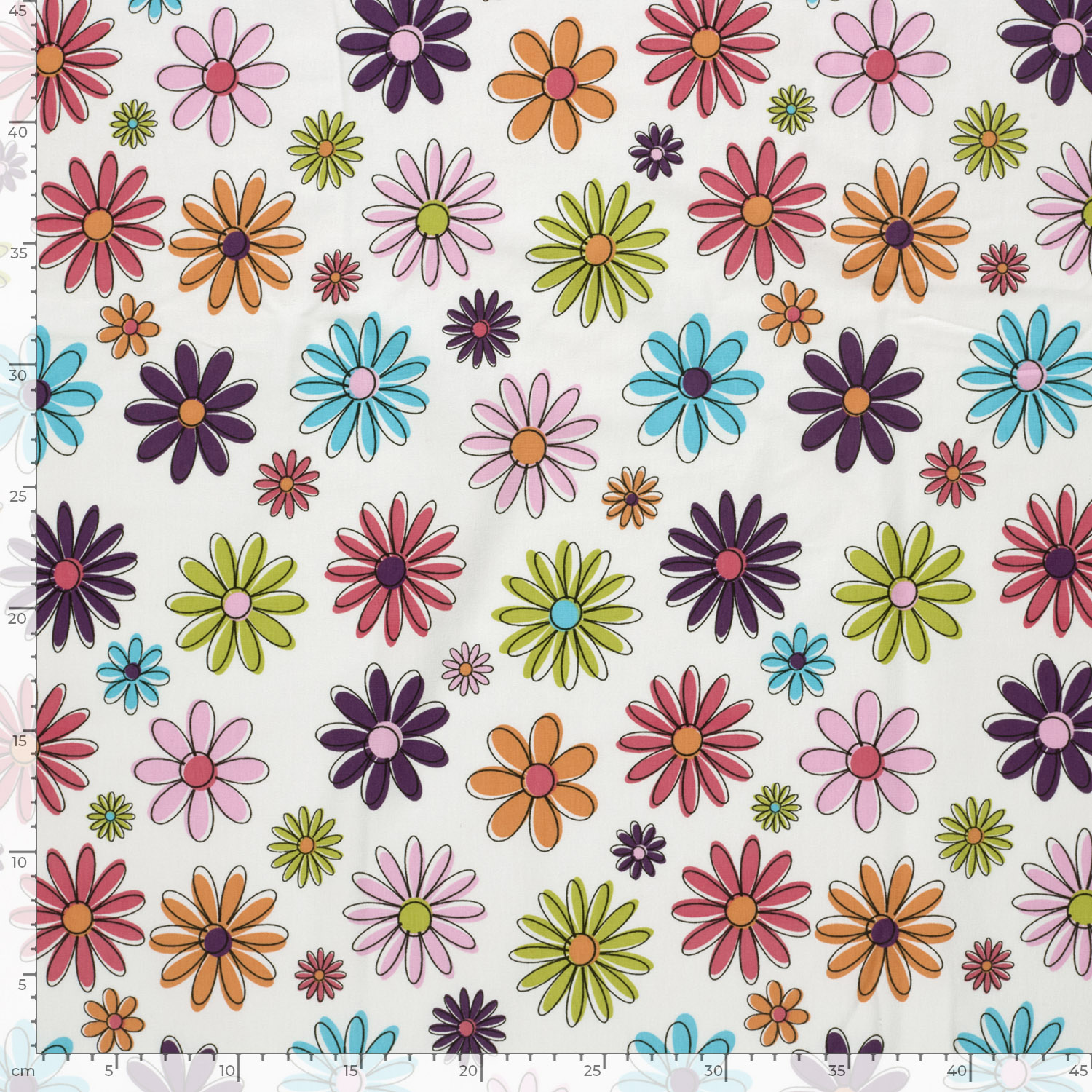 Jersey Katoen Bloemen Dots Ecru – Zacht & Vrolijk voor Kids