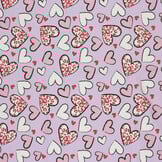 Jersey Katoen Hartjes Lila – Zacht, Rekbaar & Lief