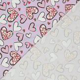 Jersey Katoen Hartjes Lila – Zacht, Rekbaar & Lief