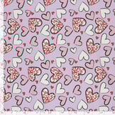 Jersey Katoen Hartjes Lila – Zacht, Rekbaar & Lief