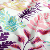 Jersey Katoen Kleurrijke Bladeren Ecru – Zacht & Vrolijk voor Kids