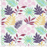 Jersey Katoen Kleurrijke Bladeren Ecru – Zacht & Vrolijk voor Kids