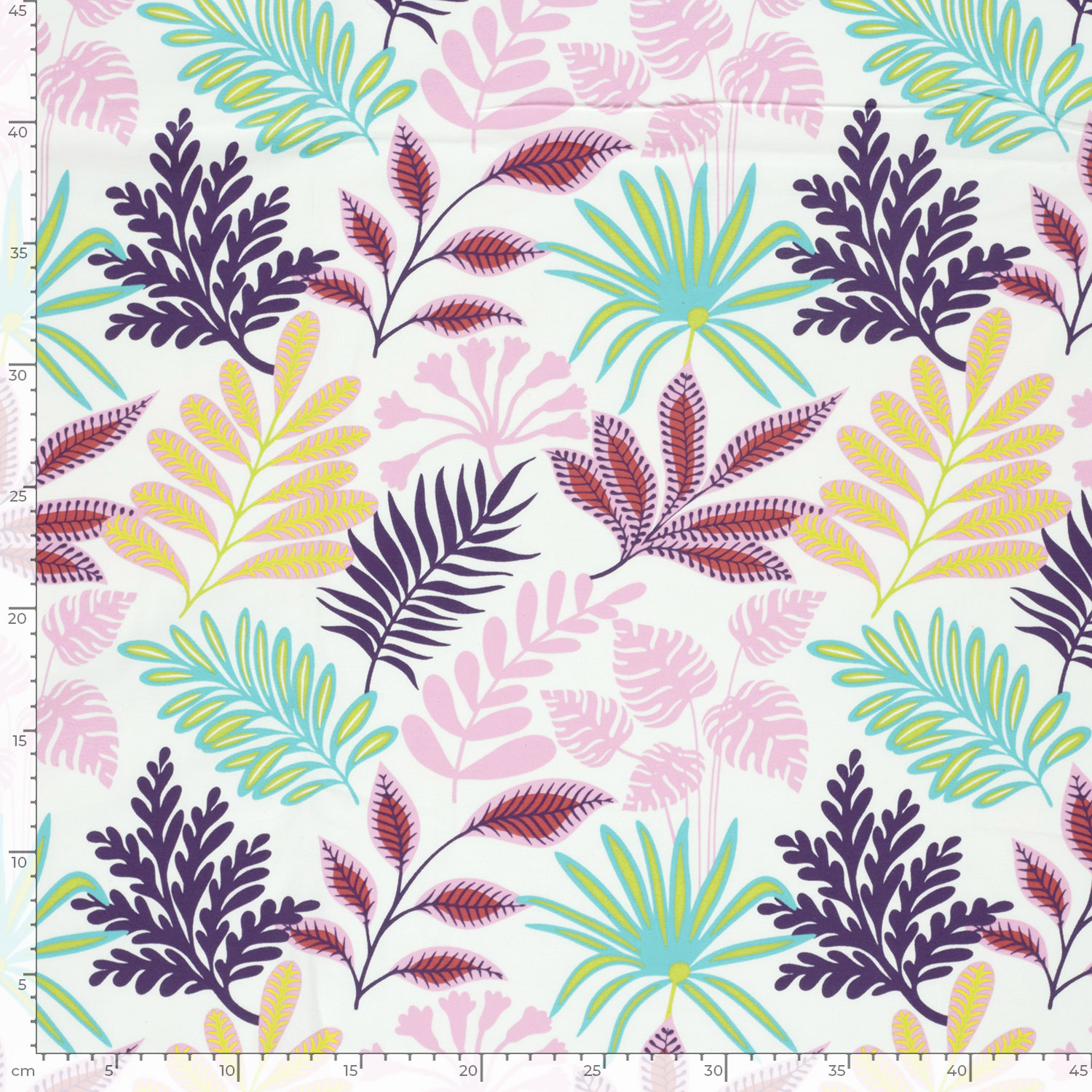 Jersey Katoen Kleurrijke Bladeren Ecru – Zacht & Vrolijk voor Kids