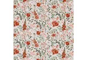 Jersey Katoen Digitale Print - Vingerhoedskruidbloem