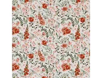 Jersey Katoen Digitale Print - Vingerhoedskruidbloem