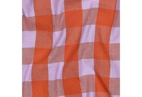 Katoen Ruiten Stof – Lavendel/Oranje