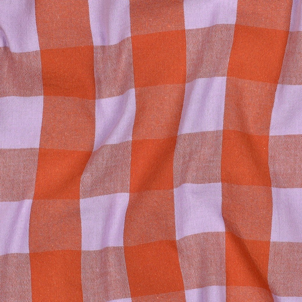 Katoen Ruiten Stof Lavendel/Oranje – Garengeverfd