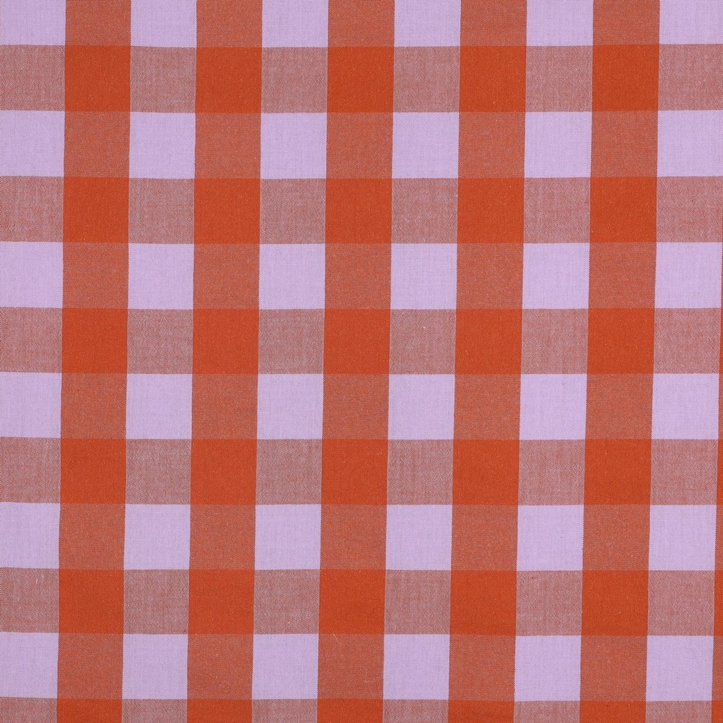 Katoen Ruiten Stof Lavendel/Oranje – Garengeverfd